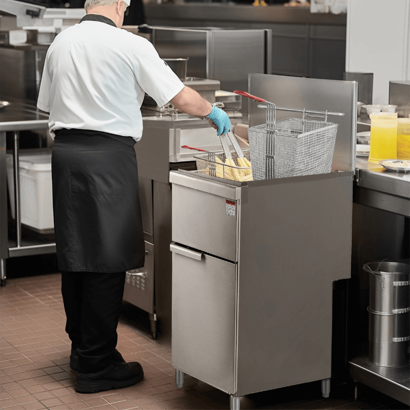 Electric Gas Oil Fried Skewers Floor Fryer