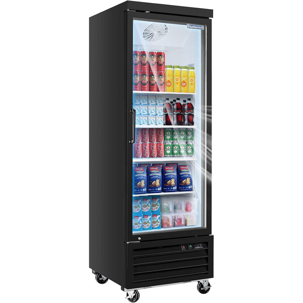 Bluelinecool 16.2 Cu.ft Display Refrigerator for Beverage,1 Glass Door Back Bar Beverage Cooler with LED Light Adjustable Shelves,Display Fridge for Shop,Restaurant,Apartment,etc
