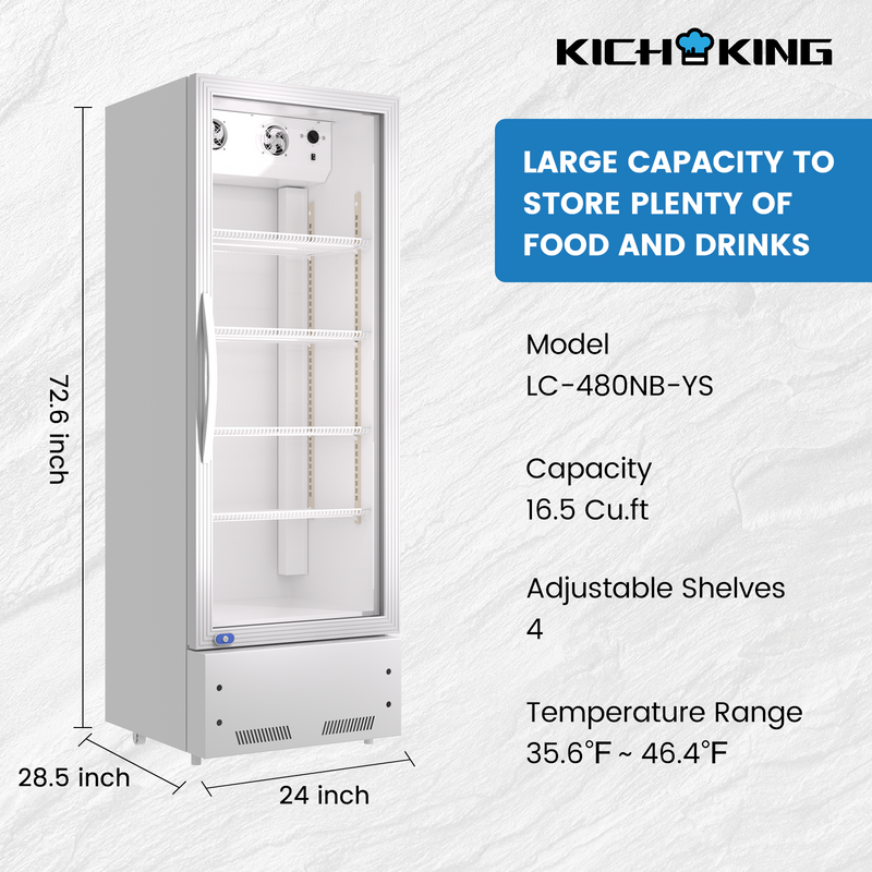 KICHKING Commercial Merchandiser Cooler LC-480NB-YS