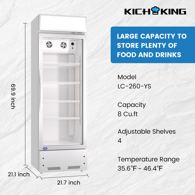 KICHKING Commercial Merchandiser Refrigerator LC-260-YS