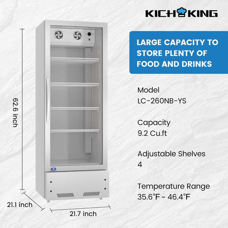 KICHKING Commercial Merchandiser Refrigerator LC-260NB-YS