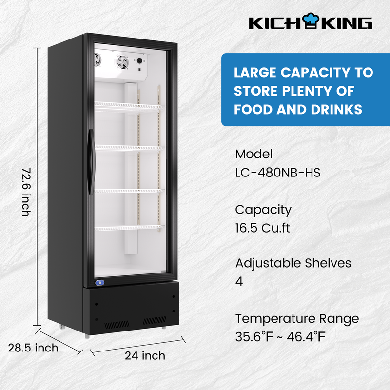 KICHKING Commercial Merchandiser Refrigerator LC-480NB-HS