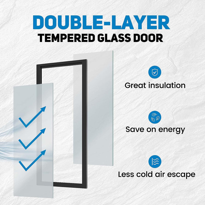 KICHKING Merchandiser Refrigerator Glass Door Display Cooler 