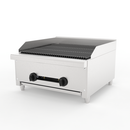 24 Inch Commercial Gas Lava Rock Charbroiler, Stainless Steel Countertop Grill with 2 Burners 56000 BTU, Cast Iron Grates, Restaurant BBQ Broiler, Natural Gas/Propane