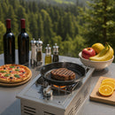 Single Grilling Side Burner, 15,000BTU Liquid Propane Side Burner for Outdoor Kitchen, Convertible to Natural Gas, 304 Stainless Steel Built-in Single Grill Burners for BBQ Grill Island