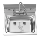 Aplancee Stainless Steel Sink with Faucet,Commercial Wall Mounted Hand Sink for Washing, Restaurant, Kitchen, Outdoor and Home Use, 17 x 15 Inches