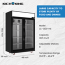 KICHKING 38.5 Cu.ft Merchandiser Refrigerator Glass Door Display Cooler Light Box With LED Lighting-48"w