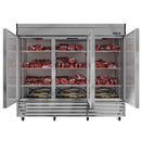 72"W Solid Door Reach-In Freezer 65 Cu.Ft Commercial Stainless Steel Upright Freezer