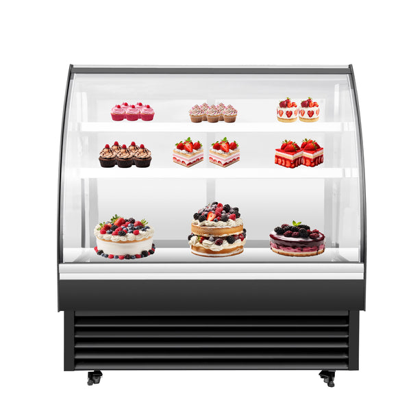 BLUELINETECH 8.3 Cu.Ft Commercial Countertop Refrigerator, Display Refrigerator,Display Cake Pastry or flower with LED Lighting Automatic Defrosting Air-cooling, ETL Certified
