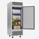 KICHKING 29"W 26 Cu.Ft Reach-in Refrigerator, Stainless Steel Single Door 33℉-40℉ Commercial Upright Refrigerator for Restaurant, Cafe, Bar, Garage