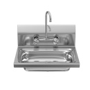 Aplancee Stainless Steel Sink with Faucet,Commercial Wall Mounted Hand Sink for Washing, Restaurant, Kitchen, Outdoor and Home Use, 17 x 15 Inches