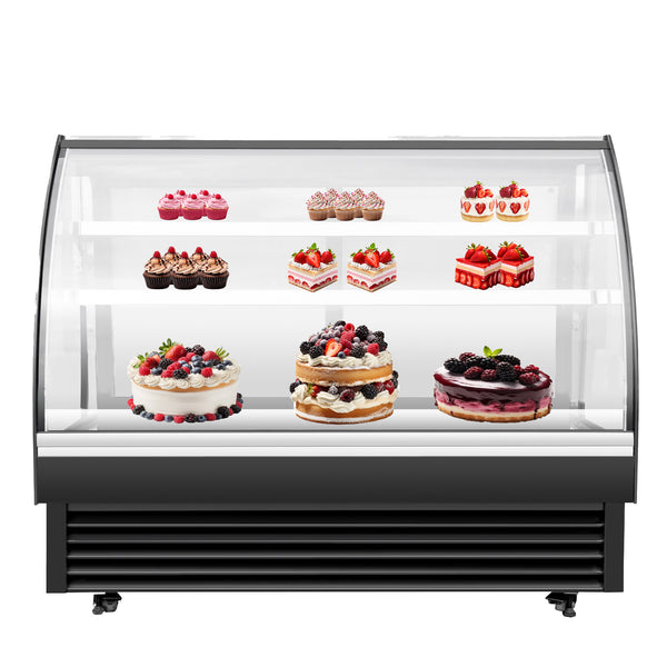 BLUELINETECH 11.8 Cu.Ft Commercial Countertop Refrigerator, Display Refrigerator,Display Cake Pastry or flower with LED Lighting Automatic Defrosting Air-cooling, ETL Certified
