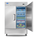 54" Commercial Refrigerator with 2 Solid Door, 49 Cu.ft Reach-in Stainless Steel Freezer, Fan Cooling Freezer for Restaurant, Bar, Home, Shop, and Business(Equip 8 Shelves)