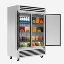 KICHKING 41.9 Cu.Ft Reach-in Refrigerator, Stainless Steel Single Door 33℉-40℉ Commercial Upright Refrigerator for Restaurant, Cafe, Bar, Garage