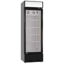 A glass door commercial merchandiser refrigerator black 