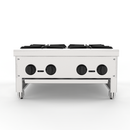 Commercial Gas Stove with 4 Burners, Propane and Natural Gas Countertop Cooking Stove Range, Stainless Steel Gas Hot Plate, Commercial Cooking Equipment for Restaurant, 112,000 BTU