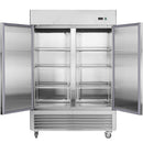 54"W Commercial Freezer 2 Section 2 Solid Door Stainless Steel Interior and Exterior Construction Reach-in Freezer 42.2 Cu.ft. Upright Fan Cooling Freezer for Restaurants and Commercial Environments