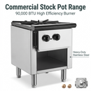 Commercial Gas Stove with Cabinet, Propane and Natural Gas Convertible Countertop Cooking Range, Stainless Steel Gas Burner, Commercial Cooking Equipment for Restaurant & Catering Kitchen, 90,000 BTU