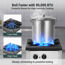 Commercial Gas Stove with Cabinet, Propane and Natural Gas Convertible Countertop Cooking Range, Stainless Steel Gas Burner, Commercial Cooking Equipment for Restaurant & Catering Kitchen, 90,000 BTU