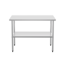 Aplancee Stainless Steel Work Table 24 x 24 Inch with Adjustable Undershelf, Heavy-Duty Metal Prep Table for Commercial Kitchen & Restaurant, Garage, Outdoor