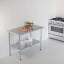 Aplancee Stainless Steel Work Table 24 x 24 Inch with Adjustable Undershelf, Heavy-Duty Metal Prep Table for Commercial Kitchen & Restaurant, Garage, Outdoor