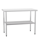 Aplancee Stainless Steel Work Table 24 x 24 Inch with Adjustable Undershelf, Heavy-Duty Metal Prep Table for Commercial Kitchen & Restaurant, Garage, Outdoor