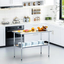 Aplancee Stainless Steel Work Table 24 x 24 Inch with Adjustable Undershelf, Heavy-Duty Metal Prep Table for Commercial Kitchen & Restaurant, Garage, Outdoor