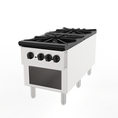 Commercial Gas Stove with 2 Burners, Propane and Natural Gas Countertop Cooking Stove Range, Stainless Steel Gas Hot Plate, Commercial Cooking Equipment for Restaurant, 180,000 BTU