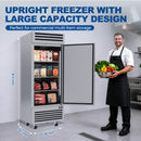 KICHKING 29"W 26 Cu.Ft Reach-in Freezer, Stainless Steel Single Door -8℉-0℉ Commercial Upright Freezer