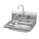 Aplancee Stainless Steel Sink with Faucet,Commercial Wall Mounted Hand Sink for Washing, Restaurant, Kitchen, Outdoor and Home Use, 17 x 15 Inches