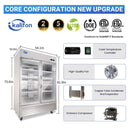 49 Cu.Ft Commercial Glass Door Display Refrigerator Merchandiser with LED Lighting