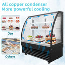 BLUELINETECH 8.3 Cu.Ft Commercial Countertop Refrigerator, Display Refrigerator,Display Cake Pastry or flower with LED Lighting Automatic Defrosting Air-cooling, ETL Certified