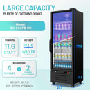 11.6 Cu.Ft Merchandiser Refrigerator Commercial Beverage Refrigerators Low-E Glass Door Display Drink Fridge