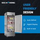 KICHKING 27"W Commercial Reach-In Refrigerator- Solid Door Stainless Steel Refrigerator