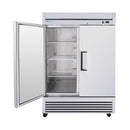 54"Commercial Freezer, 49 Cu.Ft Double Door Stainless Steel Reach-In Freezer, -8~0℉, Air Cooling, 6 Shelves, R290, ETL
