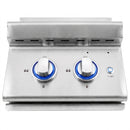 Double Grilling Side Burners, 2 x 17,000BTU Liquid Propane Side Burner for Outdoor Kitchen, Convertible to Natural Gas, 304 Stainless Steel Built-in Double Burners with LED for BBQ Grill Island