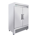 54"Commercial Freezer, 49 Cu.Ft Double Door Stainless Steel Reach-In Freezer, -8~0℉, Air Cooling, 6 Shelves, R290, ETL