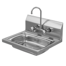 Aplancee Stainless Steel Sink with Faucet,Commercial Wall Mounted Hand Sink for Washing, Restaurant, Kitchen, Outdoor and Home Use, 17 x 15 Inches
