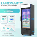 11.3 Cu. Ft Merchandiser Refrigerator Glass Door Commercial Beverage Refrigerators With LED Light Box
