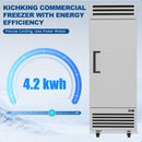 KICHKING 17.2 Cu.Ft Reach-in Freezer, Stainless Steel Single Door -8℉-0℉ Commercial Upright Freezer for Restaurant, Cafe, Bar, Garage