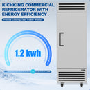KICHKING 17.2 Cu.Ft Reach-in Refrigerator, Stainless Steel Single Door 33℉-40℉ Commercial Upright Refrigerator for Restaurant, Cafe, Bar, Garage