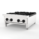 Commercial Gas Stove with 4 Burners, Propane and Natural Gas Countertop Cooking Stove Range, Stainless Steel Gas Hot Plate, Commercial Cooking Equipment for Restaurant, 112,000 BTU