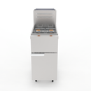 Commercial Natural Gas Fryer 120,000 BTU Stainless Steel Floor-Standing Fryer with Casters 50-Pound Oil Capacity Includes 2 Fry Baskets and 4 Heating Tubes Ideal for Restaurants and Food Trucks