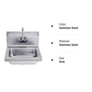 Wall Mounted Hand Sink with Faucet and Backsplash -17" x 15"