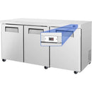 BLUELINETECH Commercial Refrigerator, 72" Worktop Undercounter Refrigerator,21.8 Cu.Ft Stainless Steel Refrigerator, ETL Approved,3 Door Worktop Fridge with lock for Restaurant, Bar, Diner