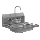 Aplancee Stainless Steel Sink with Faucet,Commercial Wall Mounted Hand Sink for Washing, Restaurant, Kitchen, Outdoor and Home Use, 17 x 15 Inches