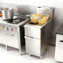 Commercial Deep Fryer, 3-Burner Fryer for Restaurants, Stainless Steel Floor Standing Deep Fryers with Dual Baskets and Adjustable Temperature, Propane Powered, 40 lbs Capacity, 90,000 BTU