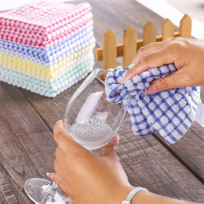Egles Kitchen Dishcloth Set, 12"x12" 12-Pack, Pure Cotton Cleaning Dish Towel, Highly Absorbent (Mix Color)
