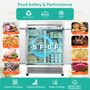 54"Commercial Freezer, 49 Cu.Ft Double Door Stainless Steel Reach-In Freezer, -8~0℉, Air Cooling, 6 Shelves, R290, ETL