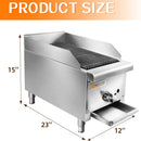 HOCCOT 12”  Gas Countertop Radiant Charbroiler -28,000 BTU Convertible Between Natural Gas And Liquid Propane